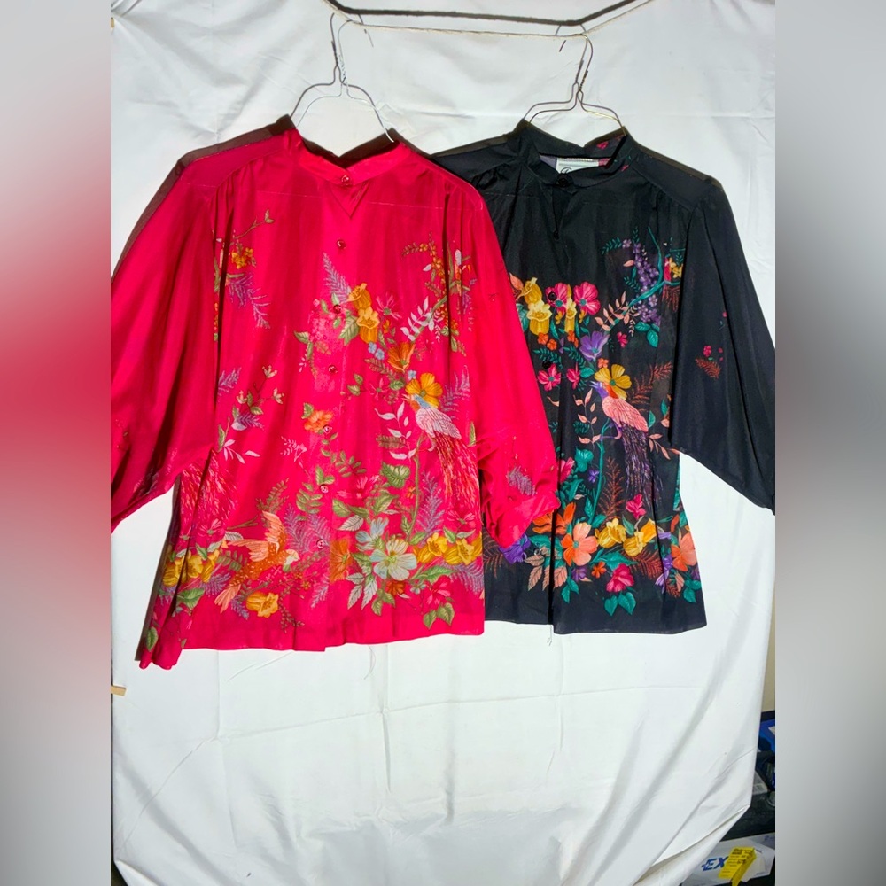 Teddi Women's Blouses - Vibrant Pink and Classic Black